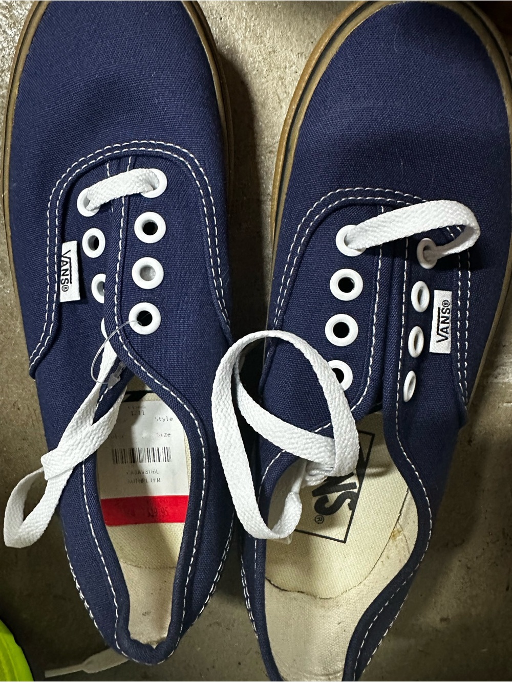Vans Navy Canvas Low-Top Sneakers with White Laces platform